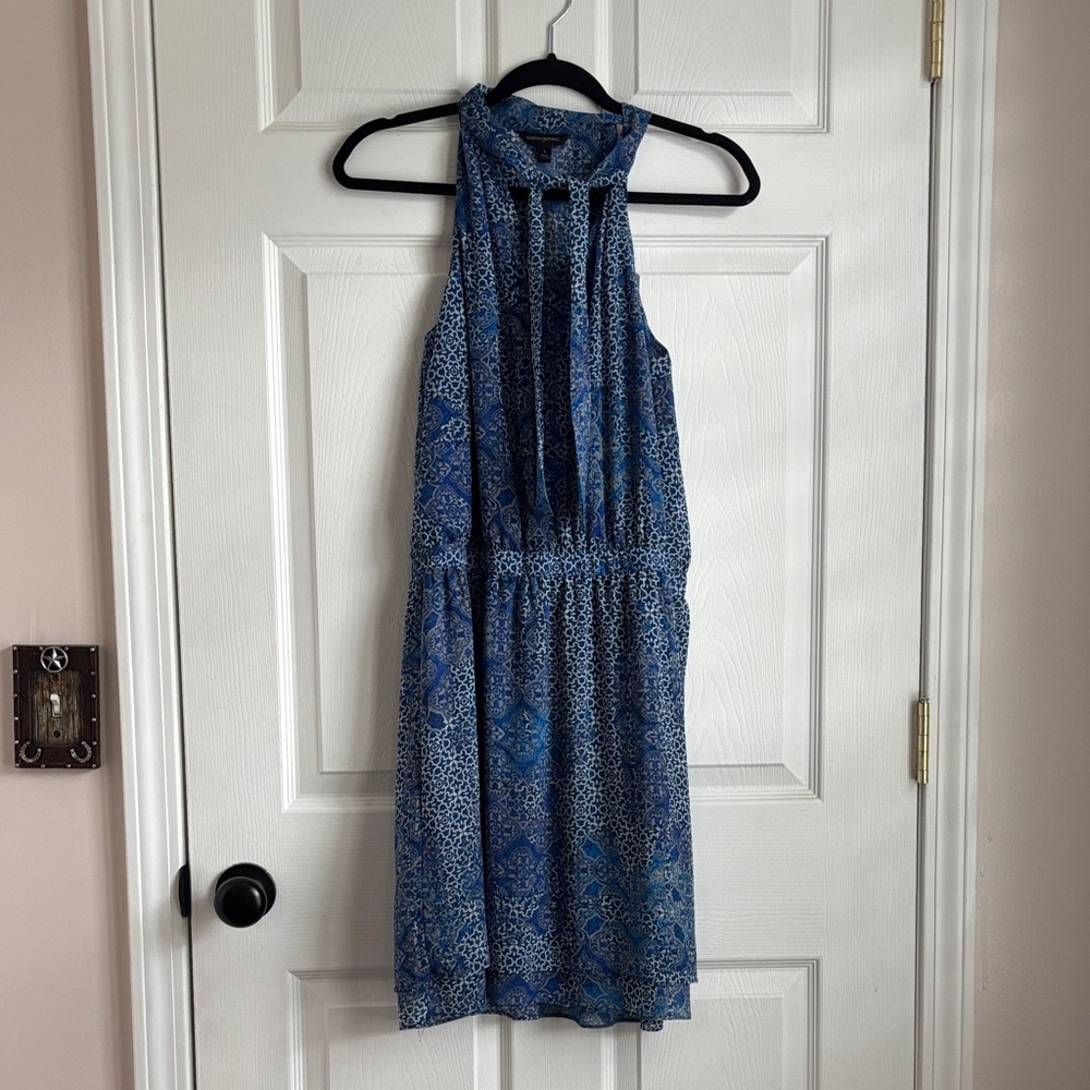 Banana Republic Blue Patterned Backless Dress